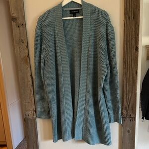 Lane Bryant Women's Blue Waffle Knit Cardigan
